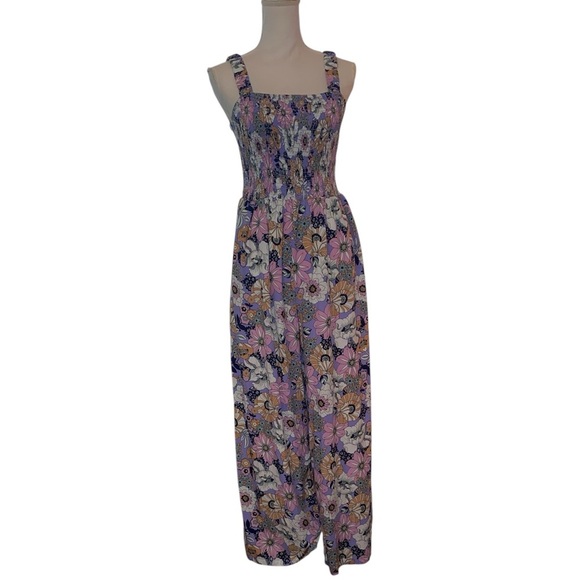 Dokotoo Casual Overalls/Jumpsuit 1-PC Sleeveless Floral Print Boho Romper SZ LG - Picture 1 of 7